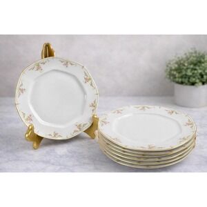 7 Antique‎ Habsburg China M Z Austria Juliette Bread Butter Dessert Plates